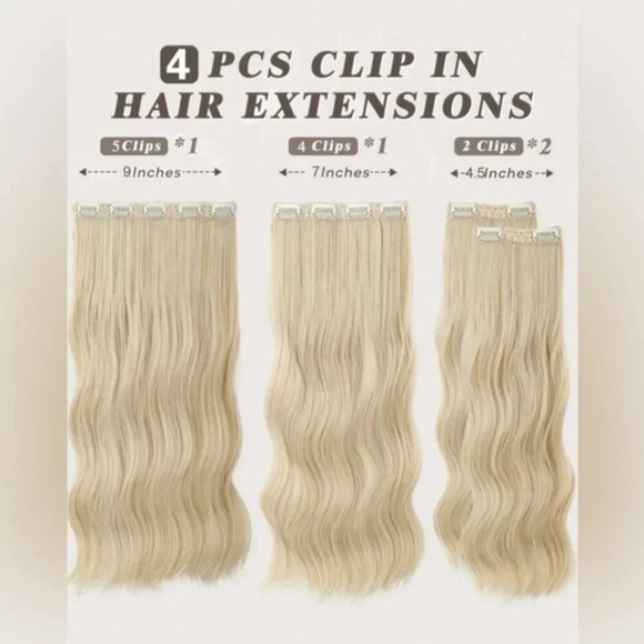 20 In Clip In light Blonde 18/613 Curly Long Hair Extensions For Thick p… - Picture 5 of 8